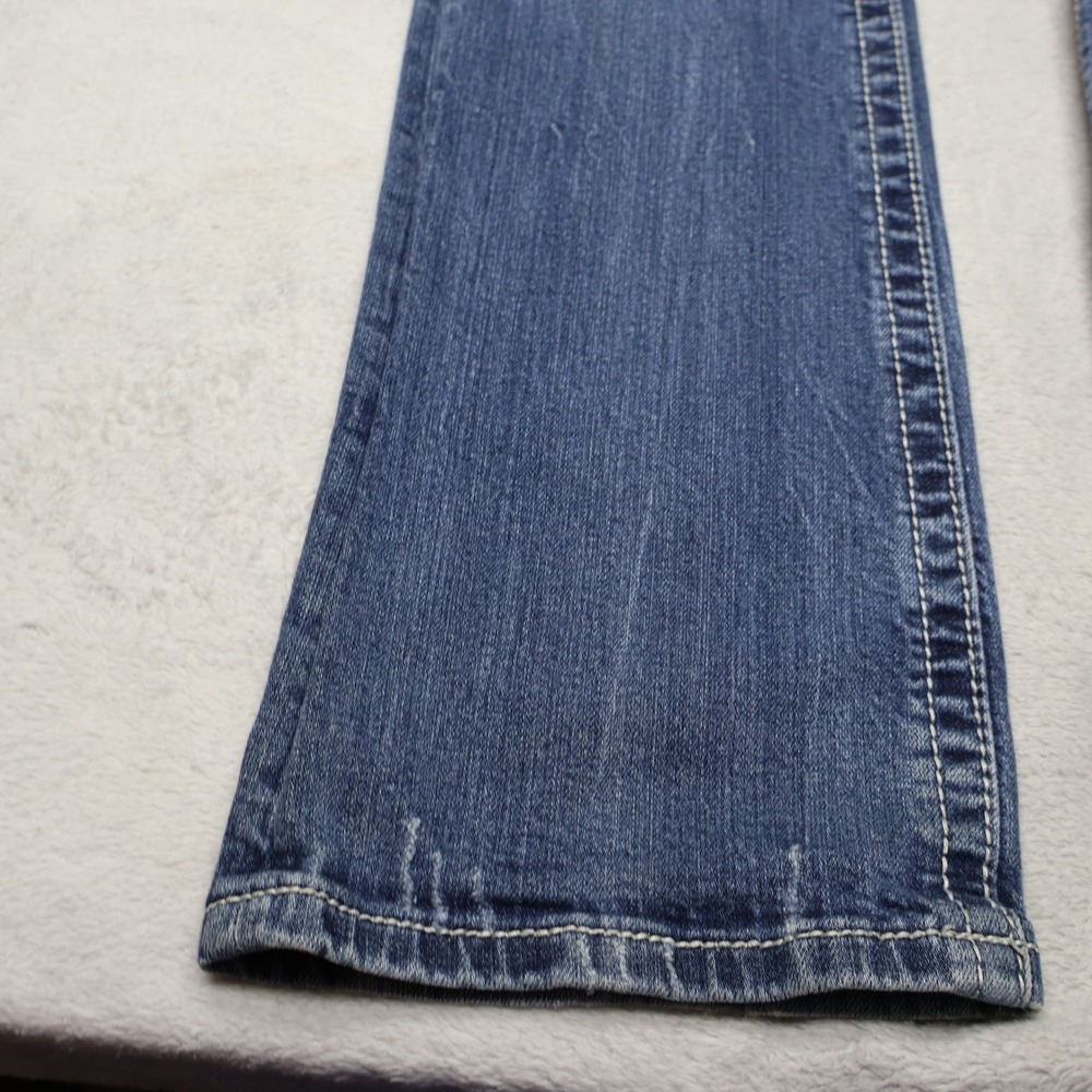 Miss Me Jeans Women 28 Medium Wash Rhinestone Embroidered Bootcut Fade READ - Picture 4 of 16